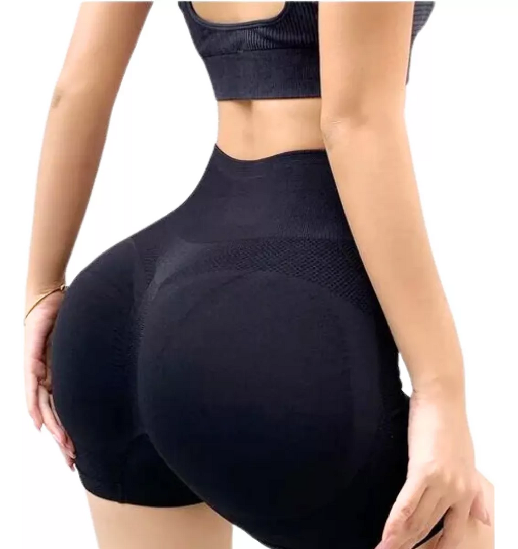 Move Sculpt Short Preto MoveBemVida — short fitness feminino cintura alta vista frontal