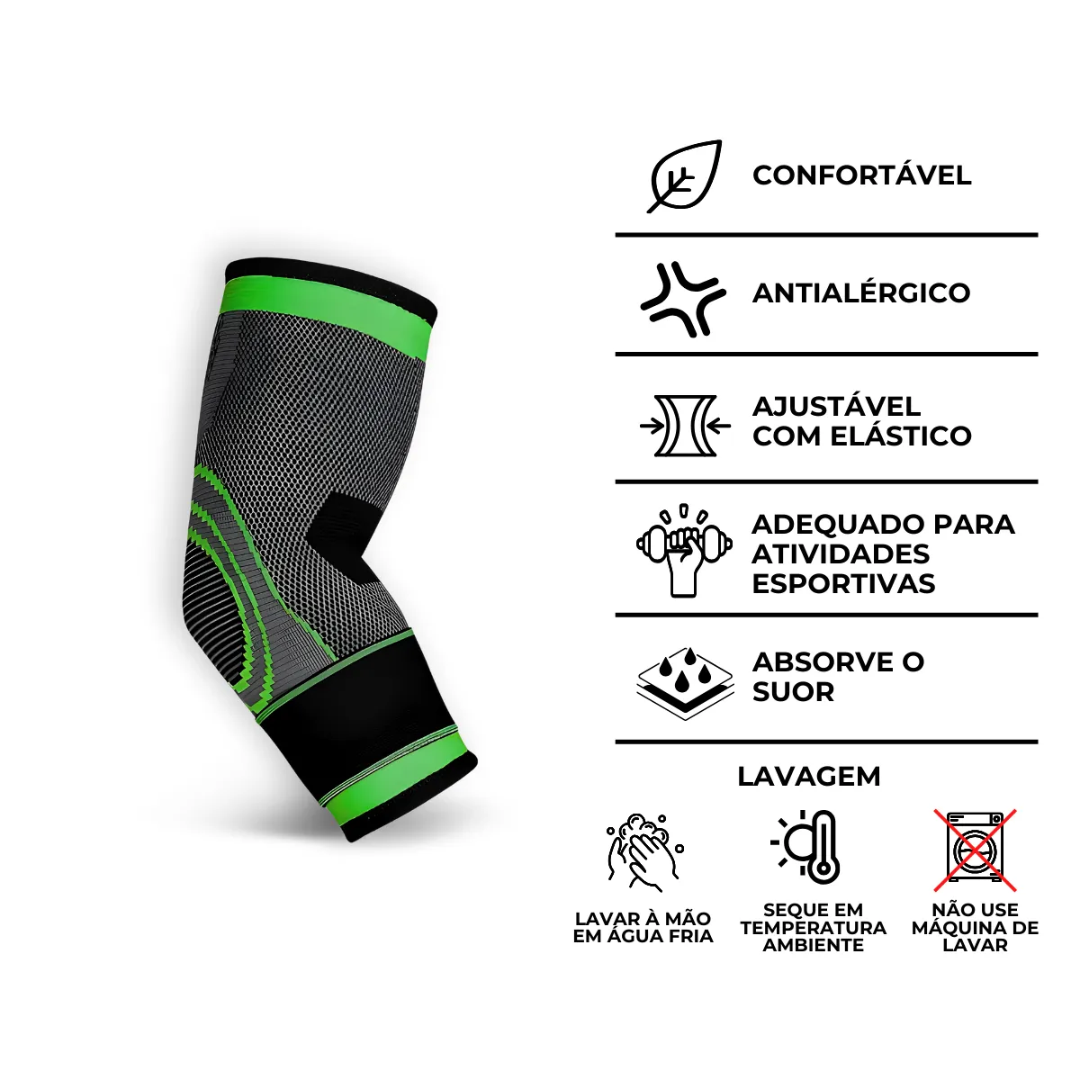 Move Support Elbow Sleeve MoveBemVida — compressão confortável para recovery