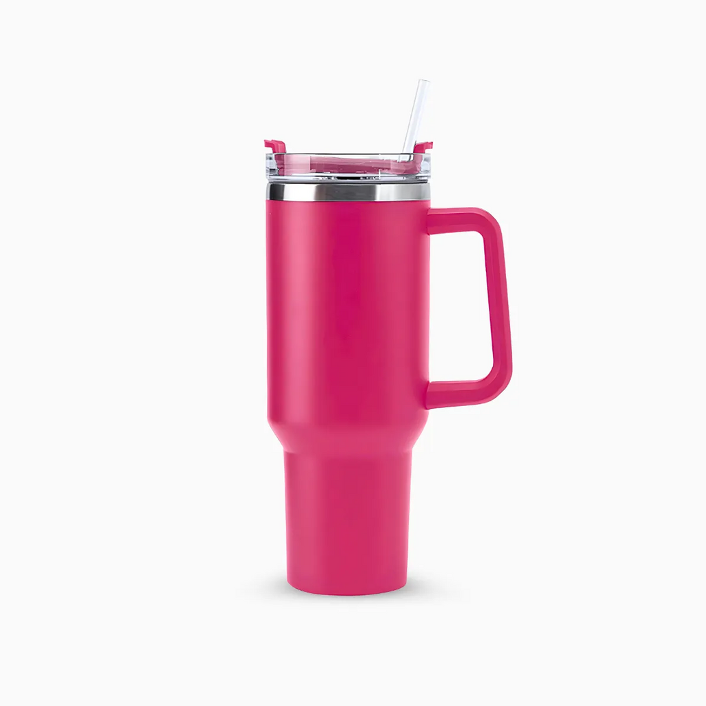 Move Thermal Cup 1200ml Rosa Pink MoveBemVida — copo térmico premium com canudo