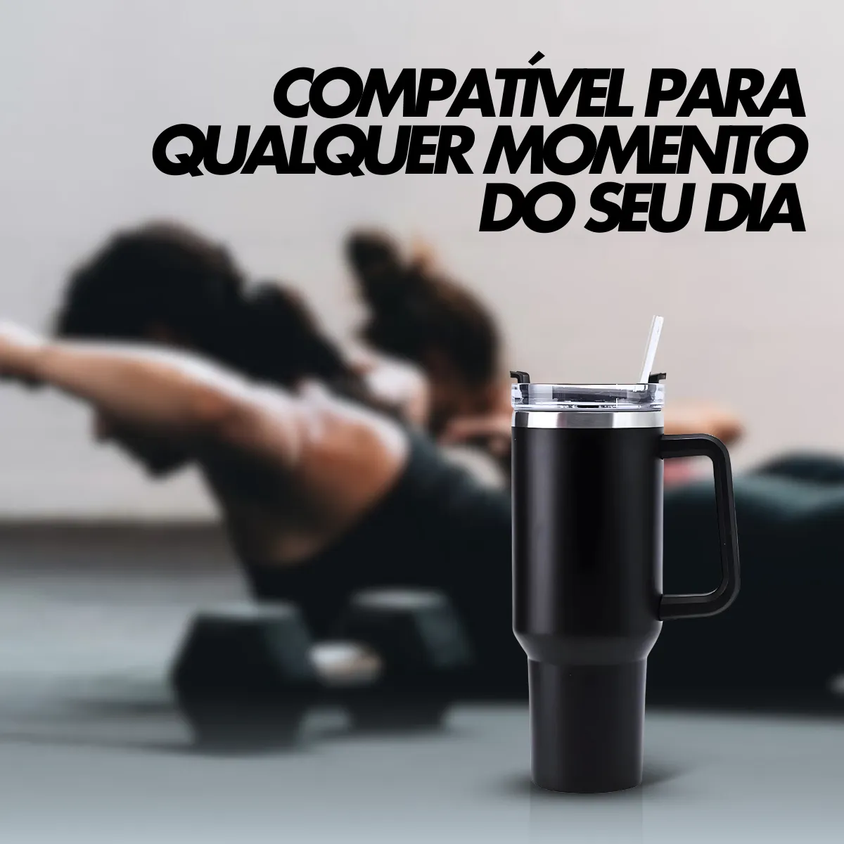 Move Thermal Cup 1200ml Branco MoveBemVida — uso em academia e escritório