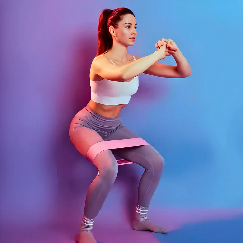 Move Functional Bands Kit MoveBemVida — exercício de agachamento com faixa