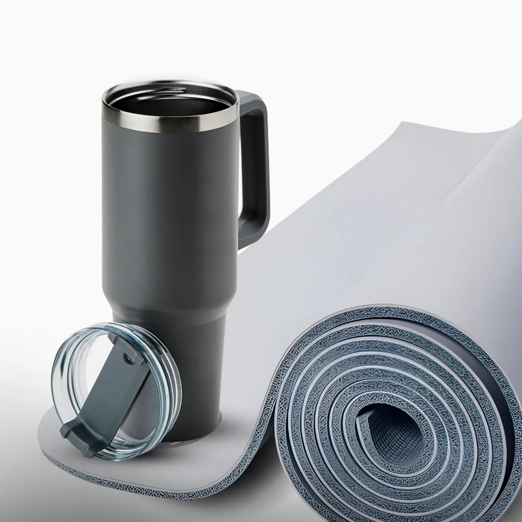 Move Thermal Cup 1200ml Azul Claro MoveBemVida — vista lateral com medidas