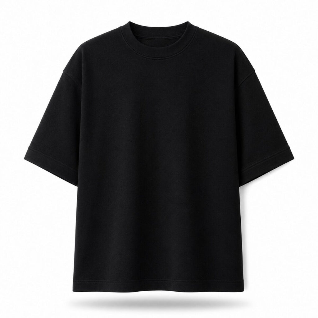Camiseta Oversized Heavy Premium Preta 230g/m² MoveBemVida — look casual premium