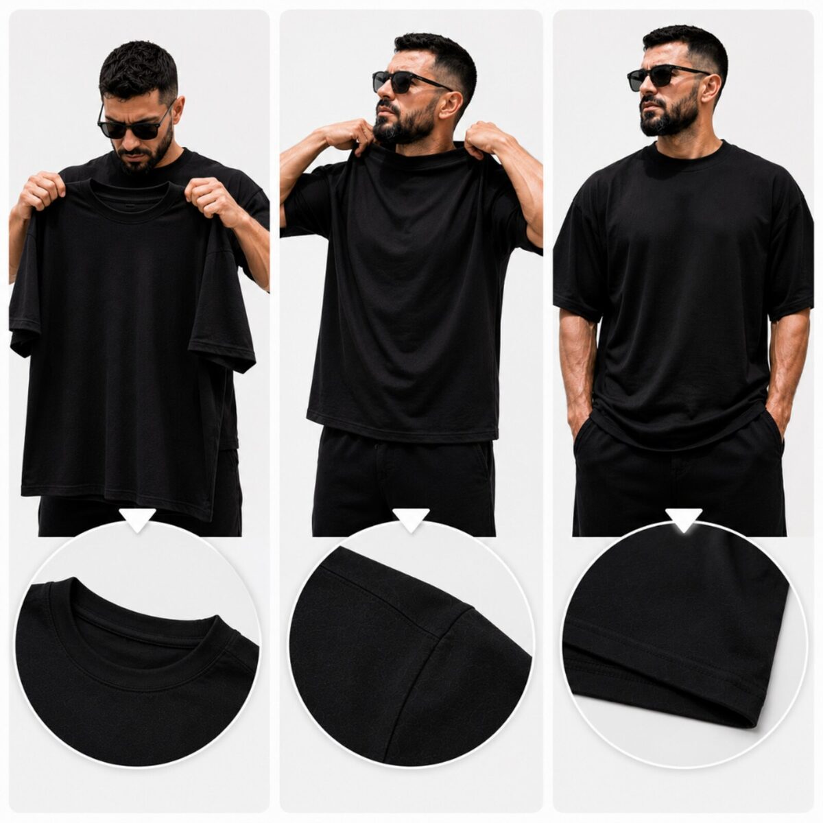 Camiseta Oversized Heavy Premium Preta MoveBemVida — estética luxury wellness streetwear